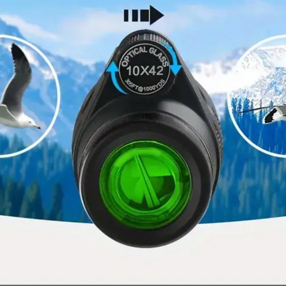 Compact Black Binoculars with High-Definition Optics 10x42